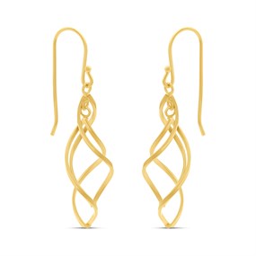 18ct Gold Vermeil Spiral Drop Earrings - M5480
