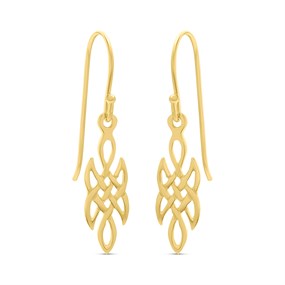 18ct Gold Vermeil Celtic Drop Earrings - M5481