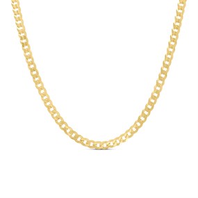18ct Gold Vermeil Flat Curb Chain - 20in - M5807