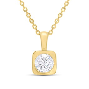 18ct Gold Vermeil CZ Rubover Necklace - M6003