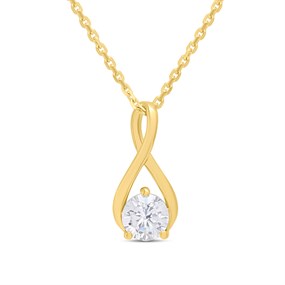 18ct Gold Vermeil CZ Twist Necklace - M6004