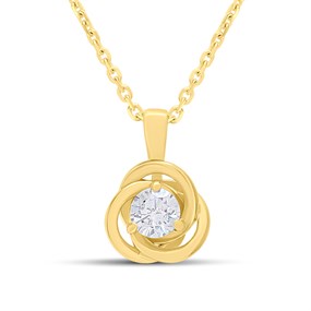 18ct Gold Vermeil CZ Knot Necklace - M6007