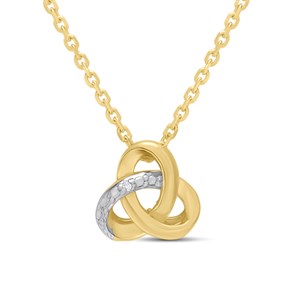 18ct Gold Vermeil CZ Celtic Necklace - M6009
