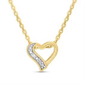 18ct Gold Vermeil CZ Mini Heart Necklace - M6012