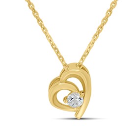 18ct Gold Vermeil Aquamarine Heart Necklace - M6042