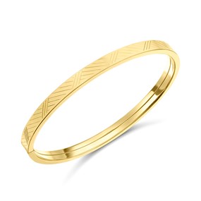 Rolled Gold Cross Hatched Twist On Bangle - EXCLUSIVE - M9303