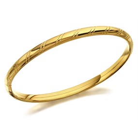 Rolled Gold Bead Striped Bangle - EXCLUSIVE - M9305