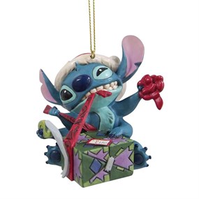 Disney Traditions 6017545 Stitch Unwrapping Gift Hanging Ornament - P01658