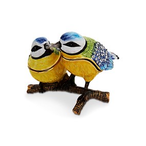 Treasured Trinkets Pair Of Bluetits Trinket Box - P12182