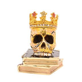 Treasured Trinkets Gothic Gold Skull Trinket Box - P12186
