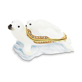 Treasured Trinkets Seal And Pup Trinket Box - P12188