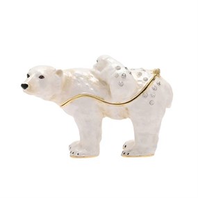 Treasured Trinkets Polar Bear And Cub Trinket Box - P12212