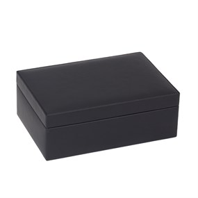 Black Bonded Leather Jewellery Box - P55201