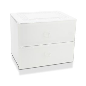 White Crystal Jewellery Box With Drawers - P56178