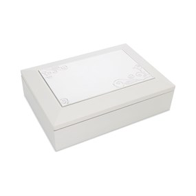 White Oxford Engravable Musical Jewellery Box - P56183