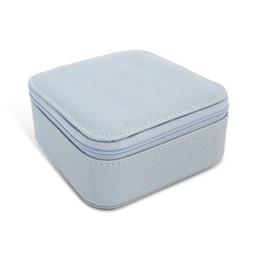 76303 Carters Dusky Blue Square Travel Jewel Box - P58110