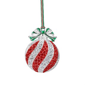 Newbridge Red And Clear  Stone Set Bauble - P59192