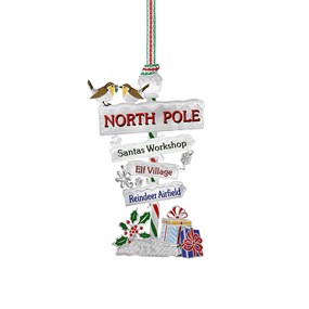 Newbridge North Pole Signs With Robins - P59198