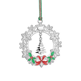 Snowflake Wreath With Hanging Tree - P59209