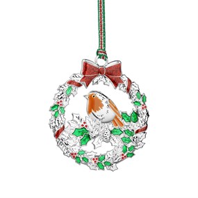 Newbridge Holly Wreath With Robin - P59211