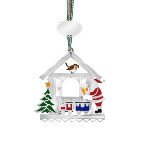 Newbridge Silverware Santa And Robin Decoration - P59238