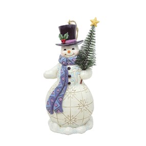 Jim Shore 6012974 Snowman With Tree Hanging Figurine - P6195