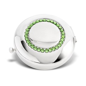 Green Crystal Set Round Compact Mirror - P66128