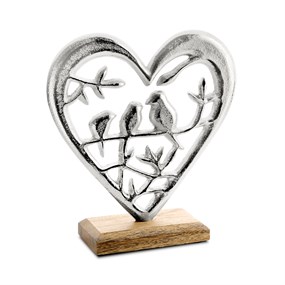 Metal Heart Love Birds Ornament - P71227