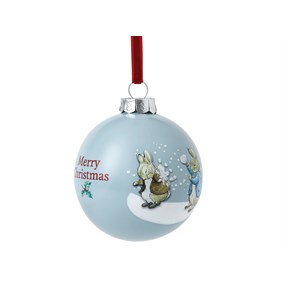 Peter And Benjamin's Snowball Fight Hanging Bauble - A29524 - P8765