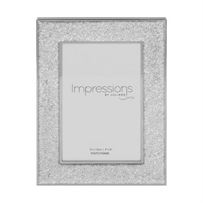 FS106046 Impressions Glitter Photo Frame Silver Tone - P88108