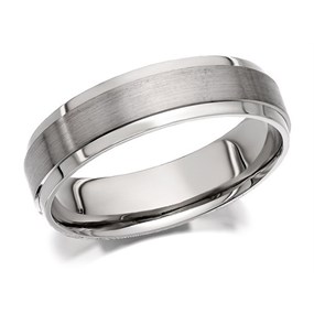 Palladium 950 Brushed And Polished Finish Wedding Ring - 5mm - R12158
