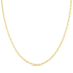 14ct Gold Faceted Belcher Chain - 18in - R1305