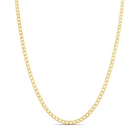 14ct Gold 3.5mm Beveled Curb Chain - R1307