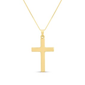 14ct Gold Flat Cross Necklet - R1311