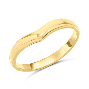 9ct Gold Gentle Curve Plain Wishbone Ring - R1605