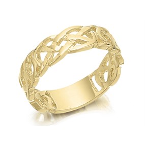 9ct Gold Celtic Weave Ring - 5mm - R1969