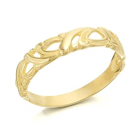 9ct Gold Cut Out Scroll Ring - R2002