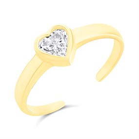 9ct Gold Heart Cubic Zirconia Toe Ring - R2008