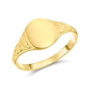 9ct Gold Oval Signet Ring - R2521