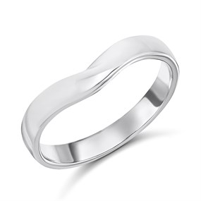 9ct White Gold Gentle Wishbone Wedding Ring - R32902
