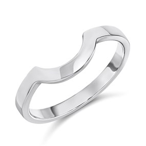 9ct White Gold Horseshoe Shaped Wedding Ring - R32903