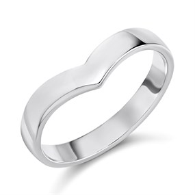 9ct White Gold 4mm Shaped Wedding Ring - R32904