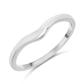 9ct White Gold 1.5mm Shaped Wedding Ring - R32906