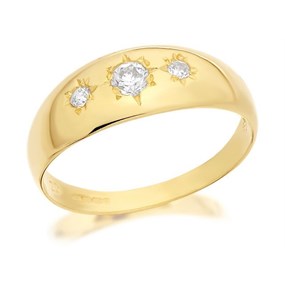 9ct Gold Gentleman's Cubic Zirconia Ring - R3471