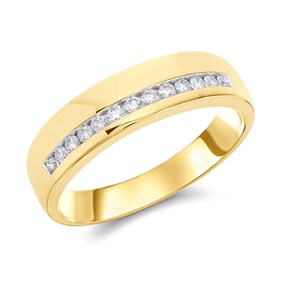 9ct Gold Diamond Band Ring - 1/4ct - R3927