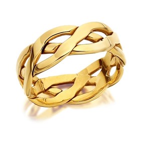 9ct Gold Weave Wedding Ring - 8mm - R4223