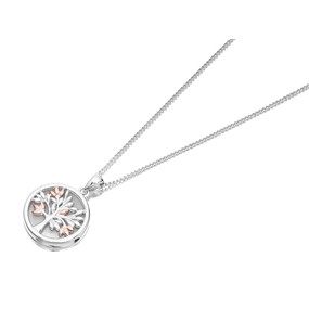 Clogau Silver And 9ct Rose Gold Tree Of Life Necklace - R48124