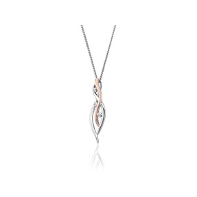 Clogau Silver And 9ct Rose Gold Swallow Falls Necklace - R48127