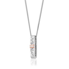 Clogau Silver And 9ct Rose Gold Cariad Sparkle White Topaz Necklace - R48203
