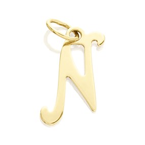 9ct Gold Initial N Pendant - R50108